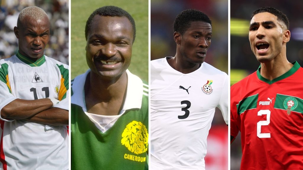 World Cup quarterfinalists Asamoah Gyan, Muntari, and Appiah are selected for the African dream team.