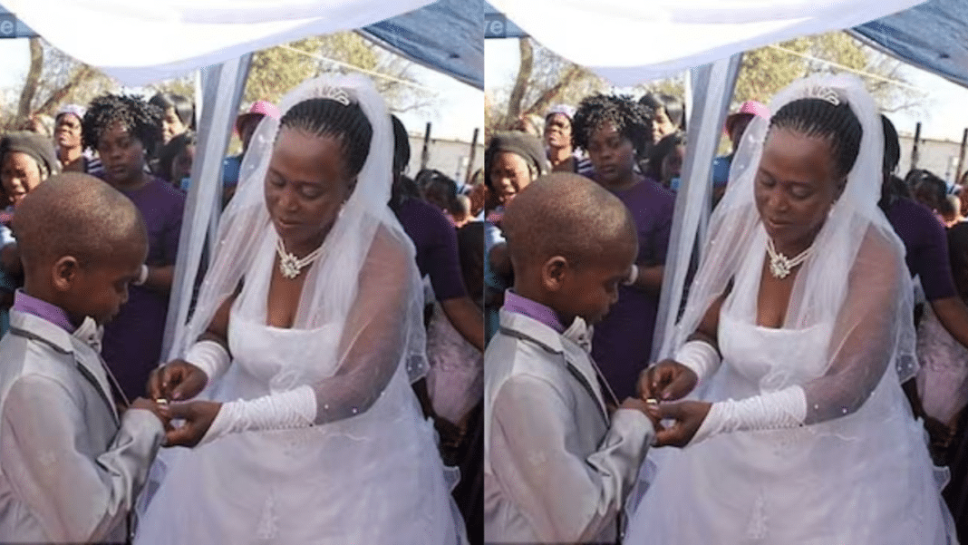 A 69-year-old woman weds a 9-year-old boy