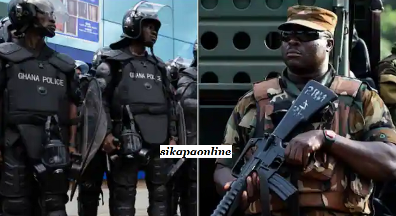 Police and soldiers fought at Accra Central headquarters, as seen on video.